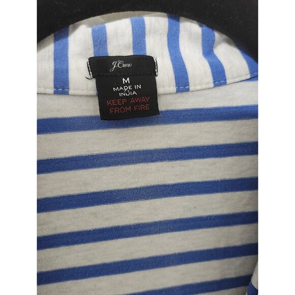 J. Crew Knit Pajama Set Women Small Blue White Stripes Shorts & Top Medium - Picture 9 of 9